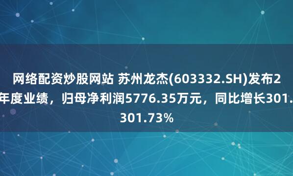 网络配资炒股网站 苏州龙杰(603332.SH)发布2024年度业绩，归母净利润5776.35万元，同比增长301.73%